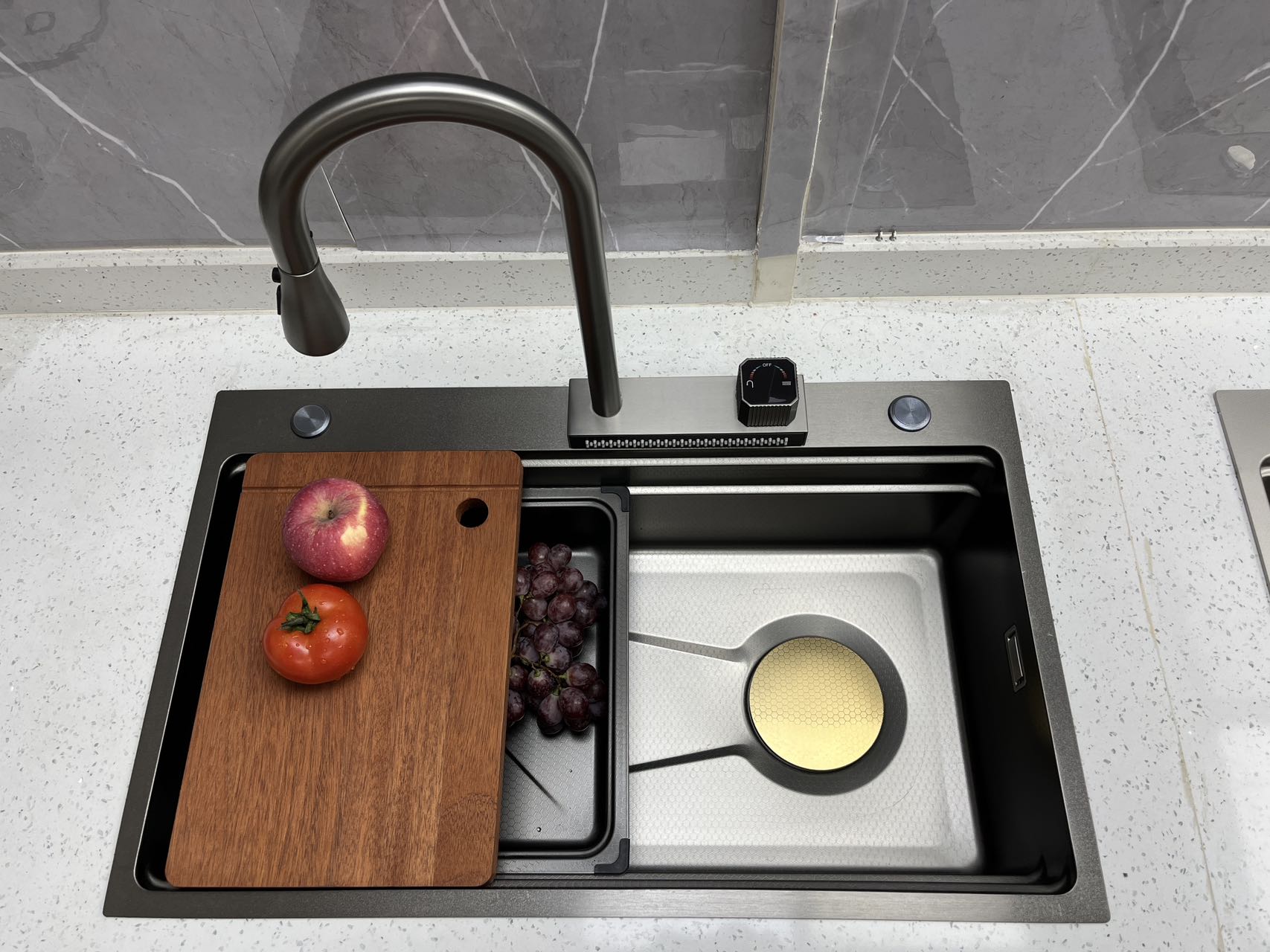 WAYINDA black workstation sink set
