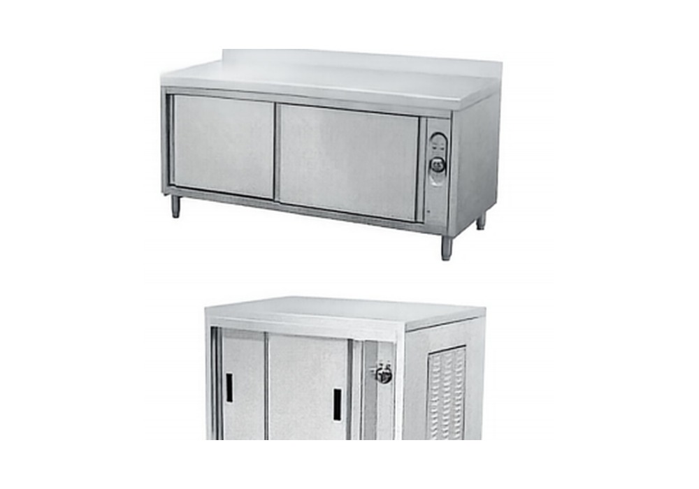 WAYINDA Sliding Doors Warming Keeping Storage Cabinet With Splashback