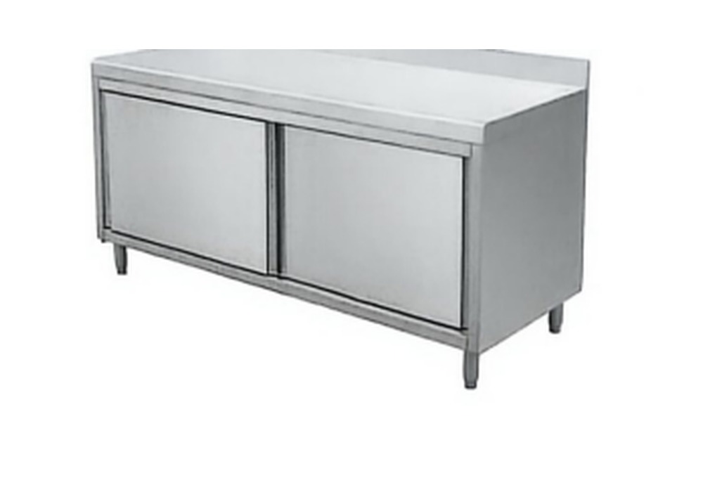 WAYINDA Sliding Doors Style Storage Cabinet With Splashback
