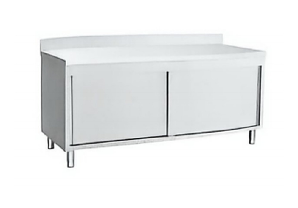 WAYINDA Italy Style Storage Cabinet With Sliding Door and Splashback