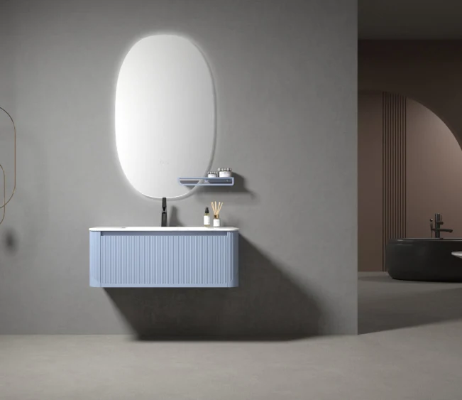 WAYINDA CV-02 fluted single vanity, stainless steel bathroom vanity catalogue example